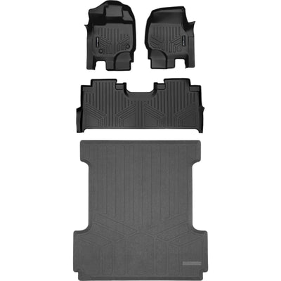 SmartCoverage™ Floor Liners For 2015-2026 Ford F-150 (1st Row Bucket) & OEM 2nd Row Under Seat Storage (Vinyl)