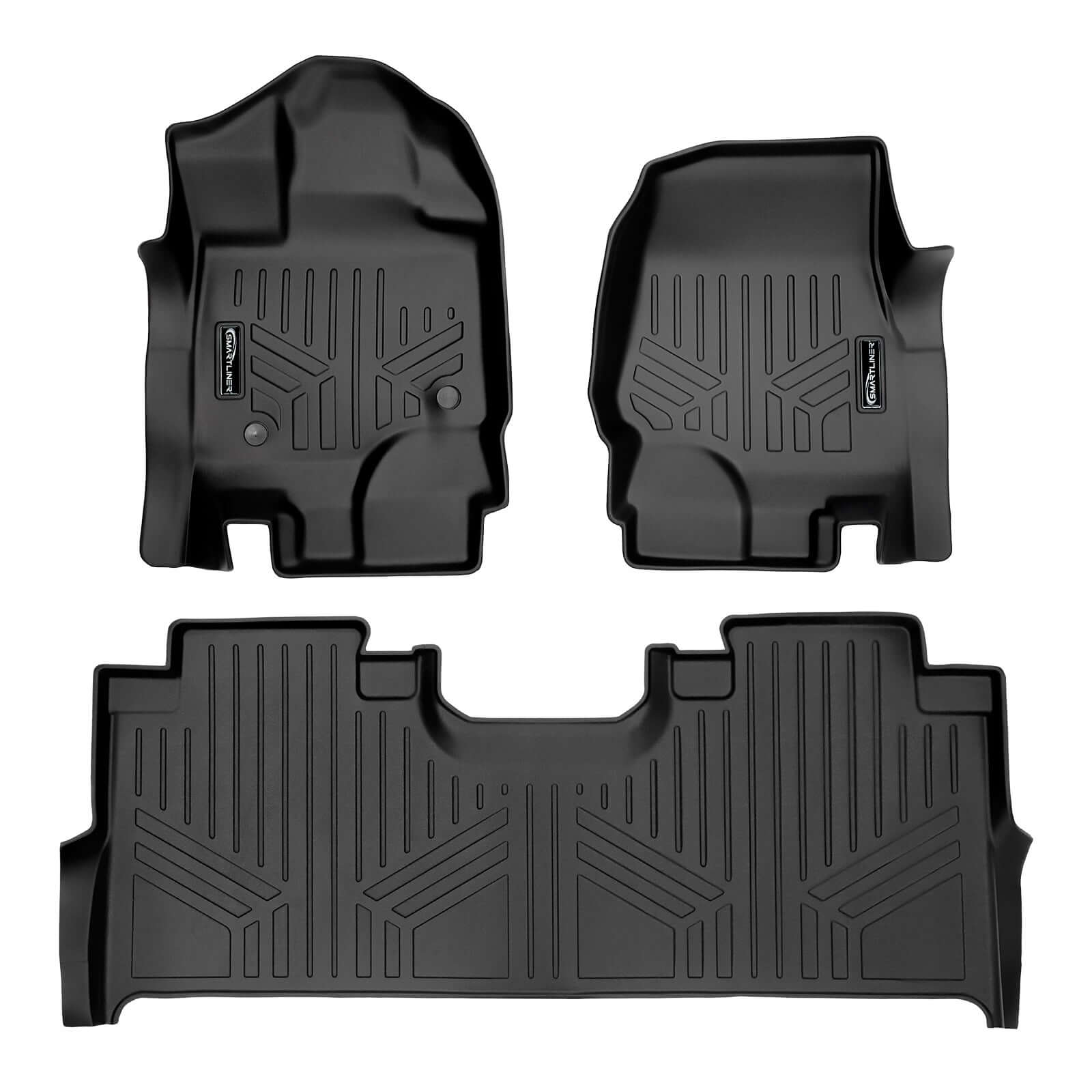 SmartCoverage™ Floor Liners For 2015-2026 Ford F-150 (1st Row Bucket) & OEM 2nd Row Under Seat Storage