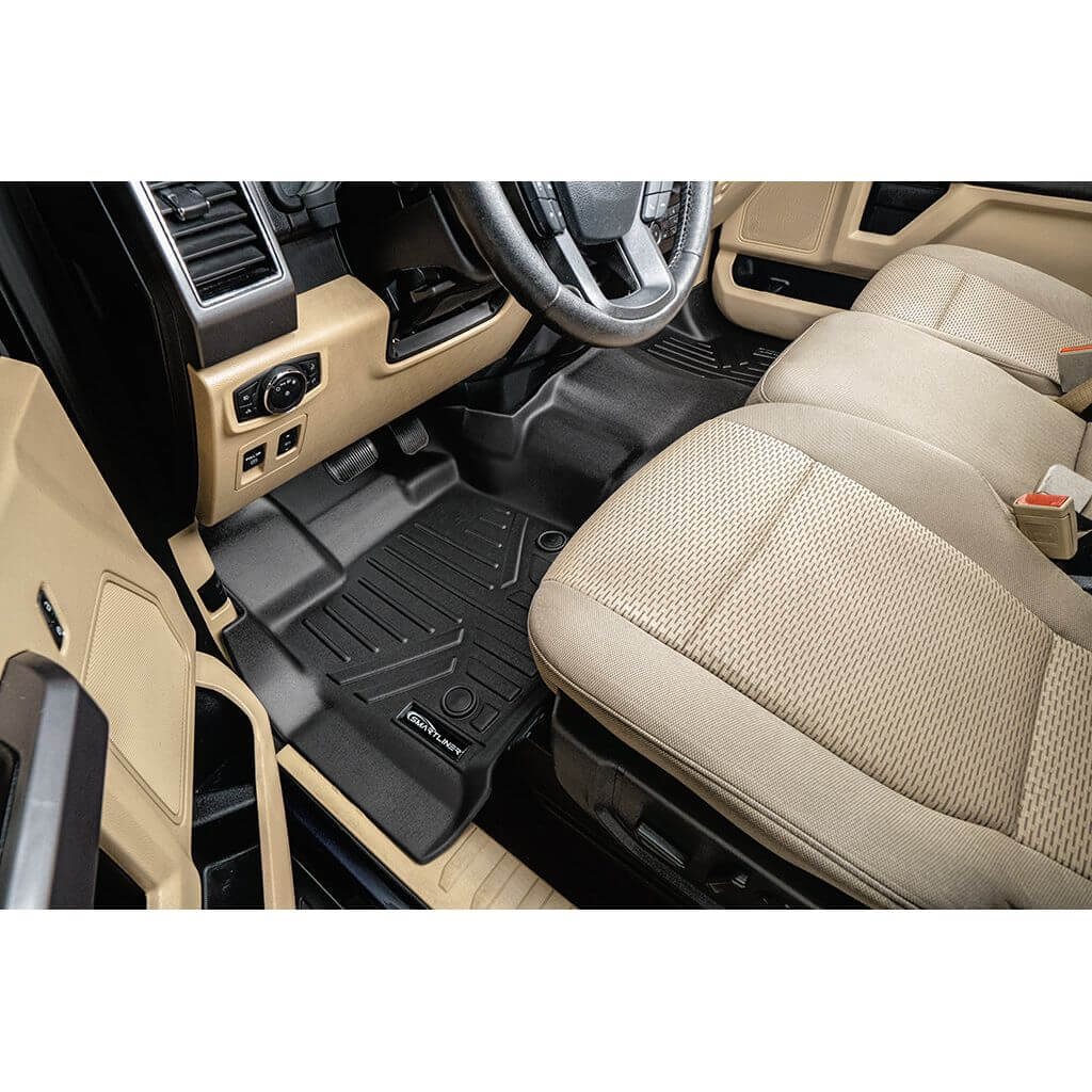 SmartCoverage™ Floor Liners For 2015-2026 Ford F-150 SuperCrew Cab (1st Row Bench) No 2nd Row Underseat Storage (Vinyl)