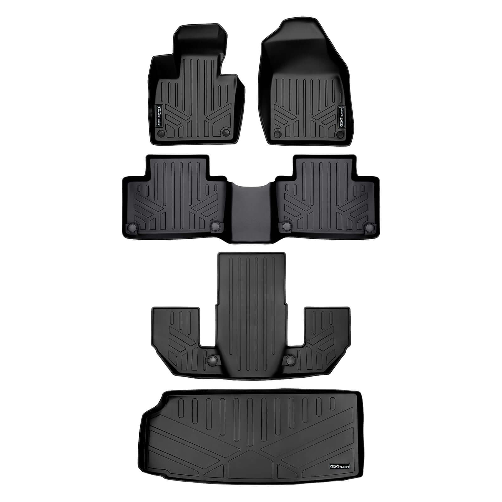 SMARTLINER Custom Fit Floor Liners For 2020-2026 Volvo XC90 (7 Passenger Models. No Plug-in Hybrid Models)