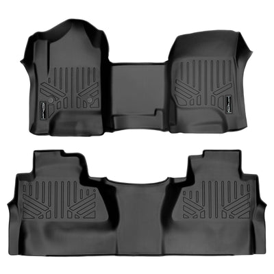 SMARTLINER Floor Liners for GMC Sierra 1500 Crew Cab 2014 - 2018 (Carpeted flooring) 1st Row Bench Half coverage