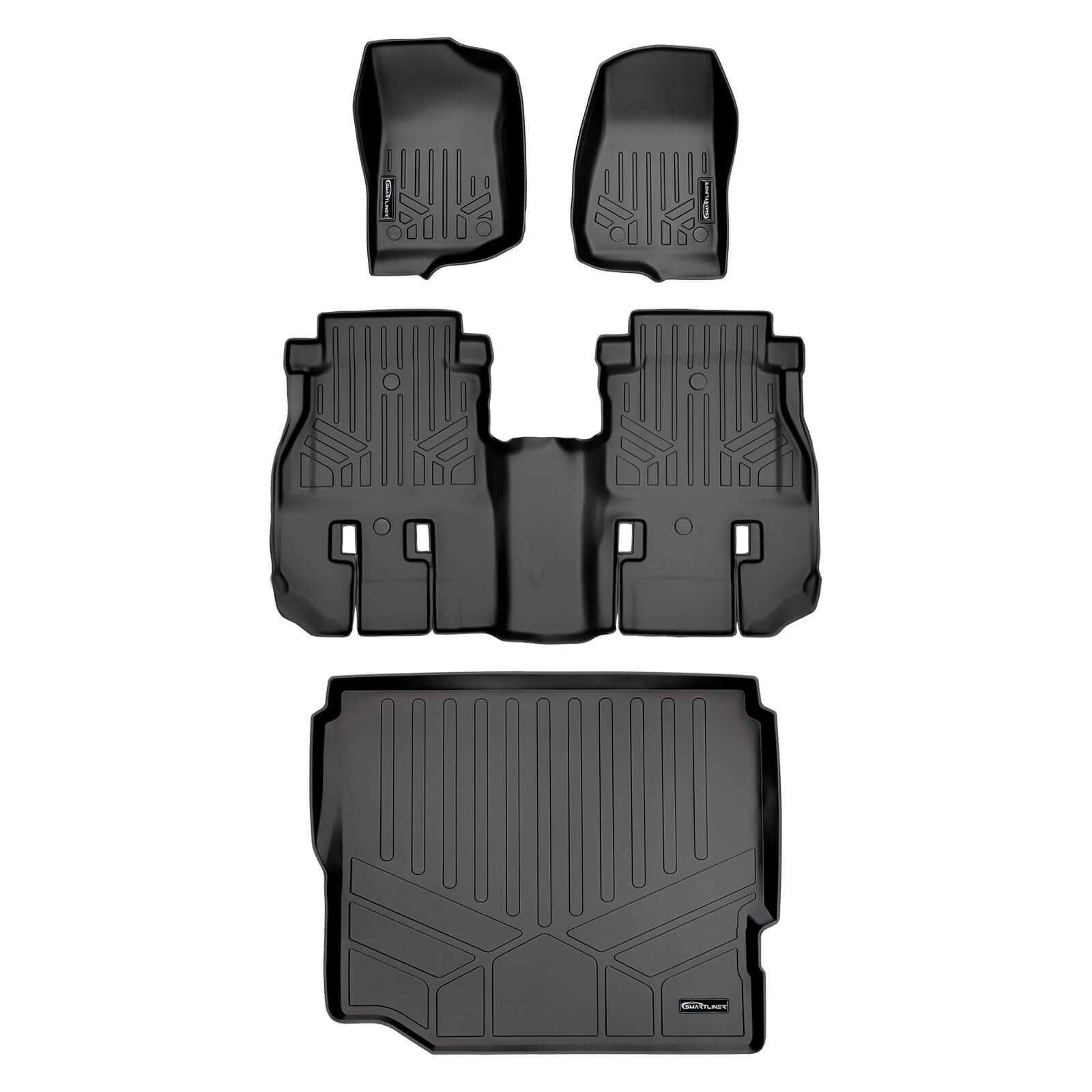 SMARTLINER Floor Liners for JL New Body 2018-2024 Jeep Wrangler Unlimited without Subwoofer (no JK)