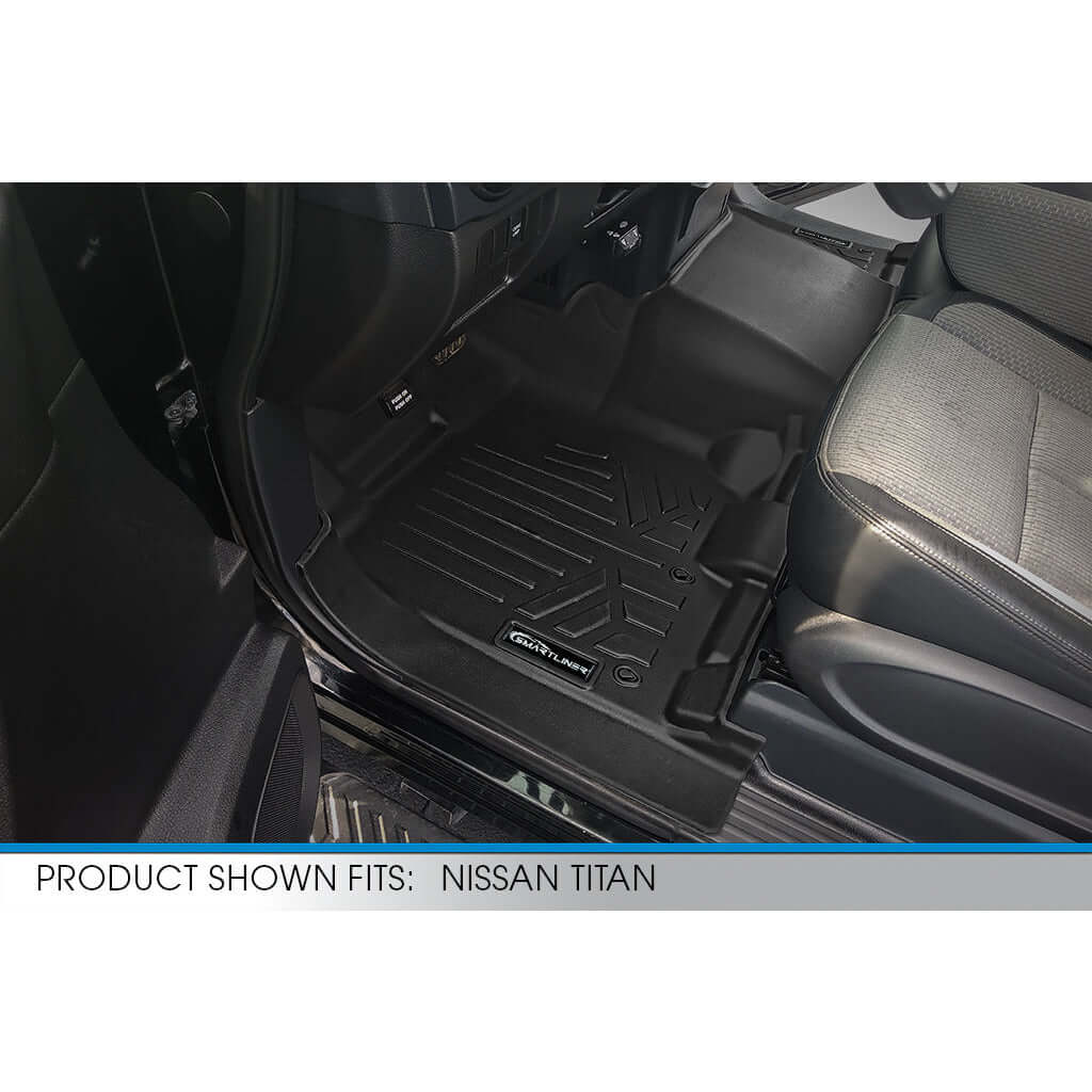 SMARTLINER Floor Liners for 2017-2024 Nissan Titan XD Crew Cab (1st Row Bench) With Underseat ToolBox
