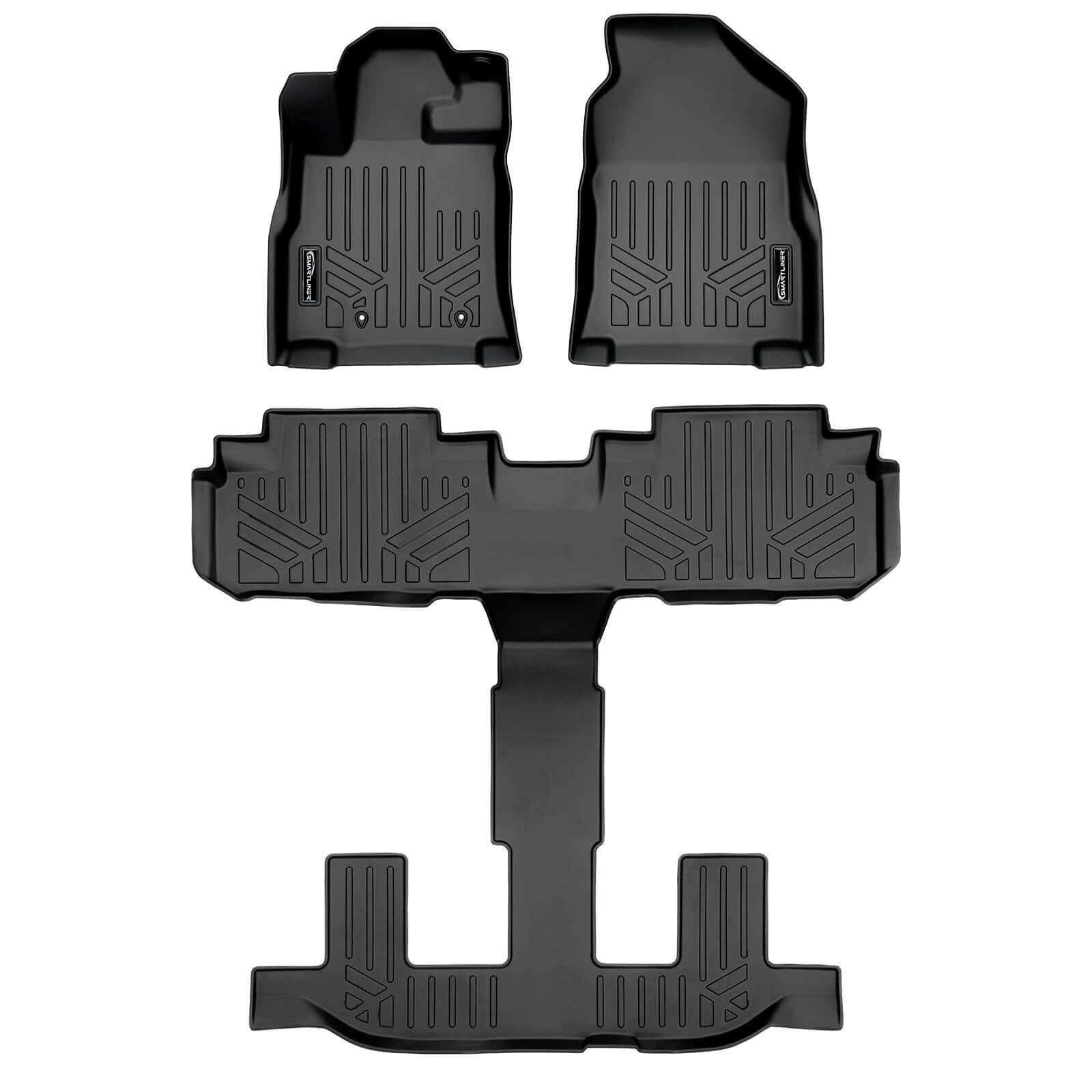 Smart Trim™ Custom Fit Floor Liners For 2019-2025 Subaru Ascent with 2nd Row Bucket Seats and No Subwoofer in the Cargo Area