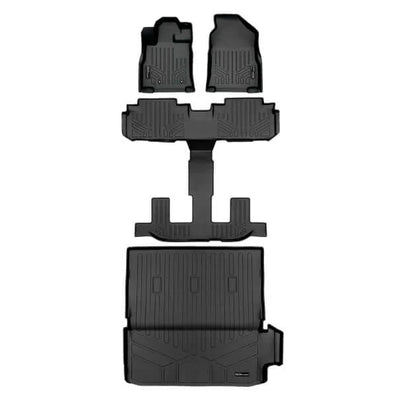 Smart Trim™ Custom Fit Floor Liners For 2019-2025 Subaru Ascent with 2nd Row Bucket Seats and No Subwoofer in the Cargo Area