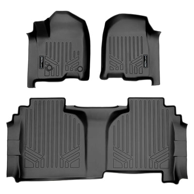 SMARTLINER Custom Fit Floor Liners For 2019-2026 Chevrolet Silverado 1500 Double Cab with Carpet Flooring and 1st Row Bucket Seats (without 2nd Row Under Seat Storage)