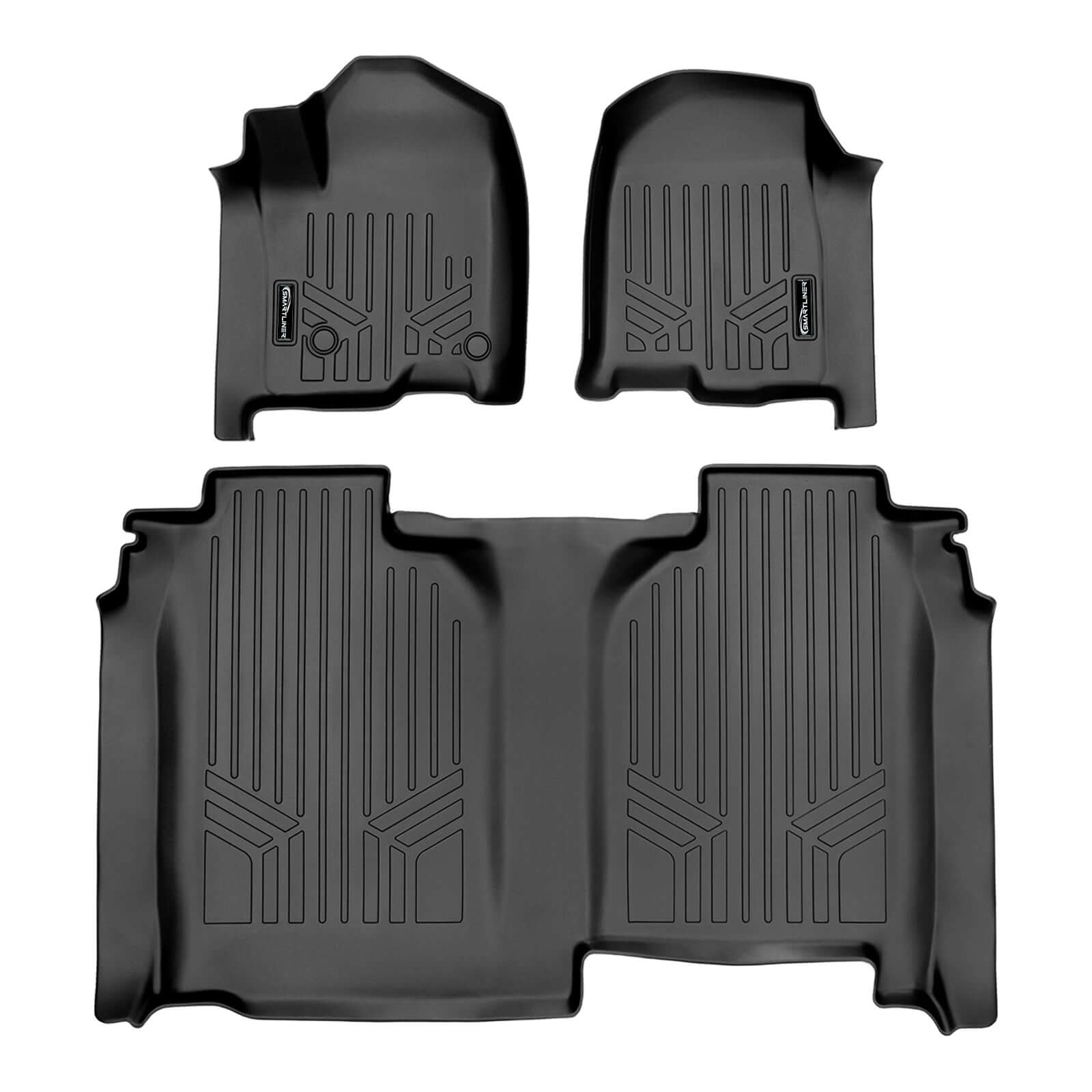 SmartCoverage™ Floor Liners For 2019-2026 Chevy Silverado 1500 Crew Cab (1st Row Bucket) | Carpet | [No 2nd Row Storage]