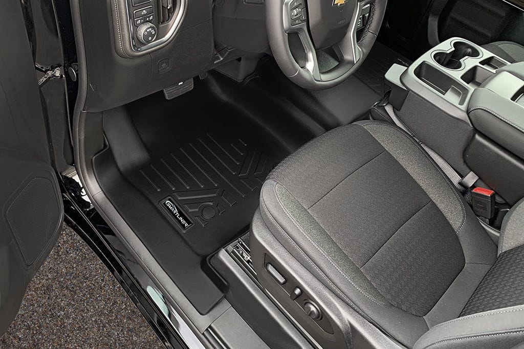 SMARTLINER Custom Fit Floor Liners For 2019-2026 GMC Sierra 1500 Double Cab with Carpet Flooring and 1st Row Bench Seat and OTH Coverage (with 2nd Row Under Seat Storage)
