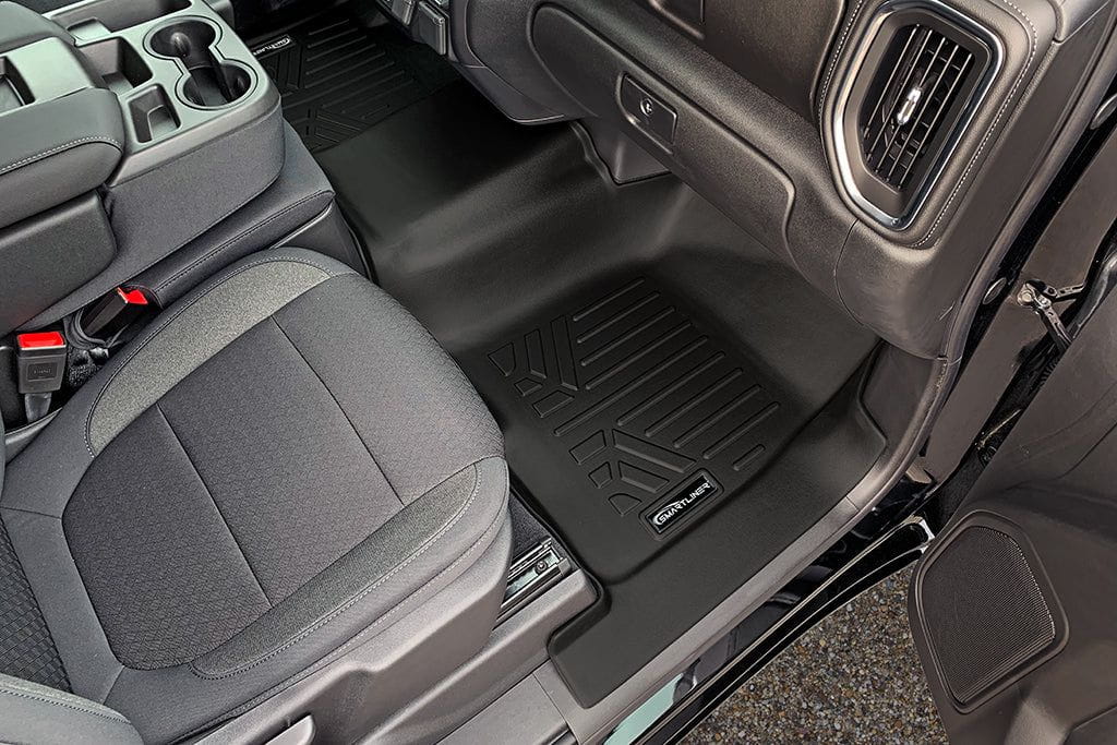 SMARTLINER Custom Fit Floor Liners For 2019-2026 Chevrolet Silverado 1500 Double Cab with Carpet Flooring and 1st Row Bench Seat and OTH Coverage (with 2nd Row Under Seat Storage)