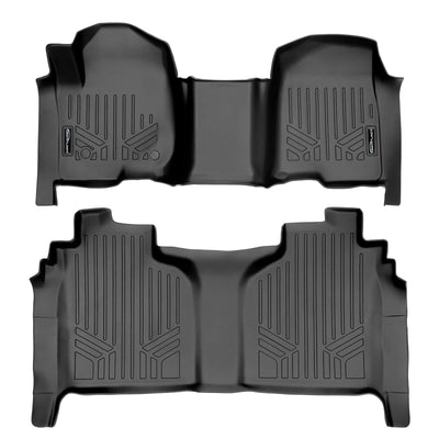 SmartCoverage™ Floor Liners For 2019-2026 Chevy Silverado 1500 Crew Cab (1st Row Bench) (OTH Coverage) | Carpet | [2nd Row Storage]