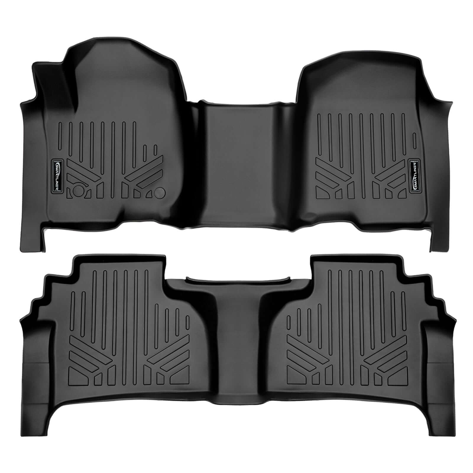 SMARTLINER Floor Liners for 2020-2025 Chevy Silverado 2500 HD | 3500 HD (Double Cab|Carpet|(1st Row Bench)|(OTH)|[2nd Row Storage]