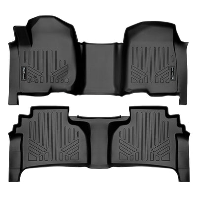 SMARTLINER Custom Fit Floor Liners For 2019-2026 Chevrolet Silverado 1500 Double Cab with Carpet Flooring and 1st Row Bench Seat and OTH Coverage (with 2nd Row Under Seat Storage)