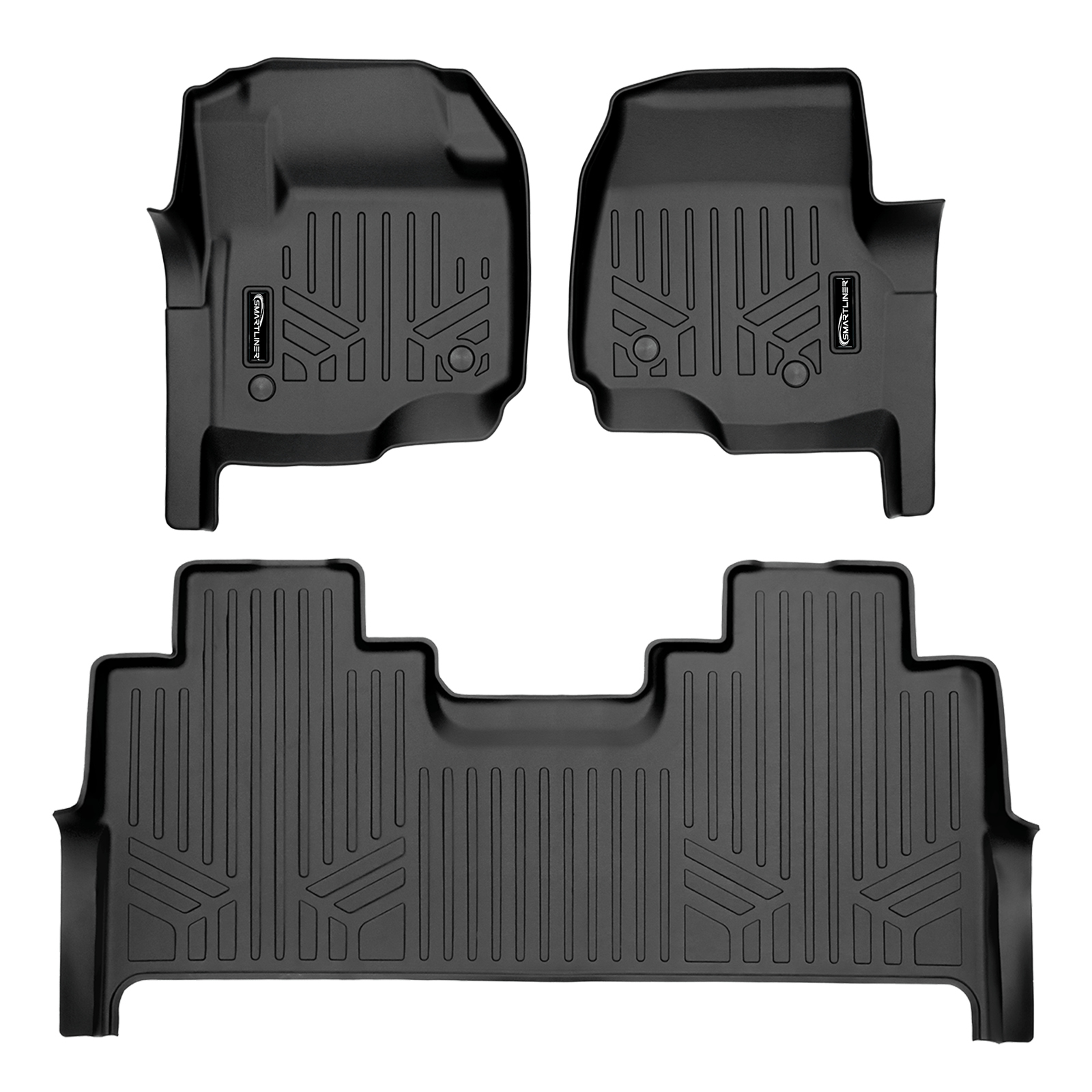 SMARTLINER Floor Liners for 2017-2026 Ford F-250/F-350 SuperCrew Cab (1st Row Bucket)/ Vinyl with rear under seat storage