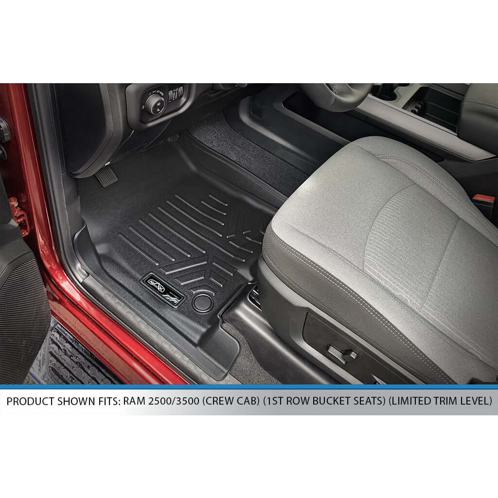 SMARTLINER Custom Fit Floor Liners For 2019-2025 Ram 2500/3500 Crew Cab with Limited Trim 1st Row Bench Seat No 1st Row Coverage