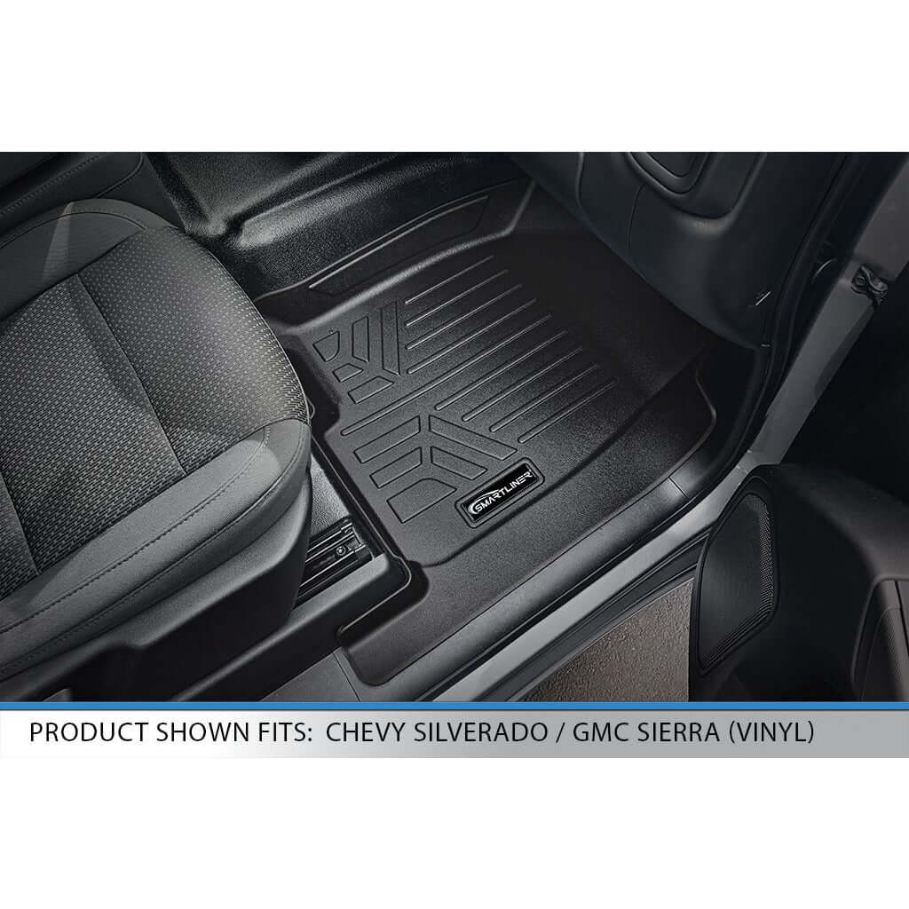SmartCoverage™ Floor Liners For 2019-2026 Silverado/Sierra 1500 Crew Cab (1st Row Bucket) & Vinyl