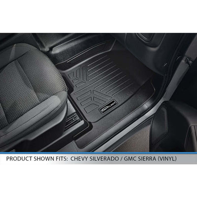 SMARTLINER Custom Fit Floor Liners For 2019-2026 GMC Sierra 1500 Double Cab With 1st Row Bucket Seats & Vinyl Flooring
