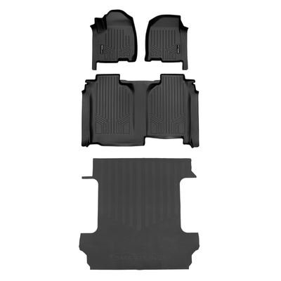 SmartCoverage™ Floor Liners For 2019-2026 Silverado/Sierra 1500 Crew Cab (1st Row Bucket) & Vinyl