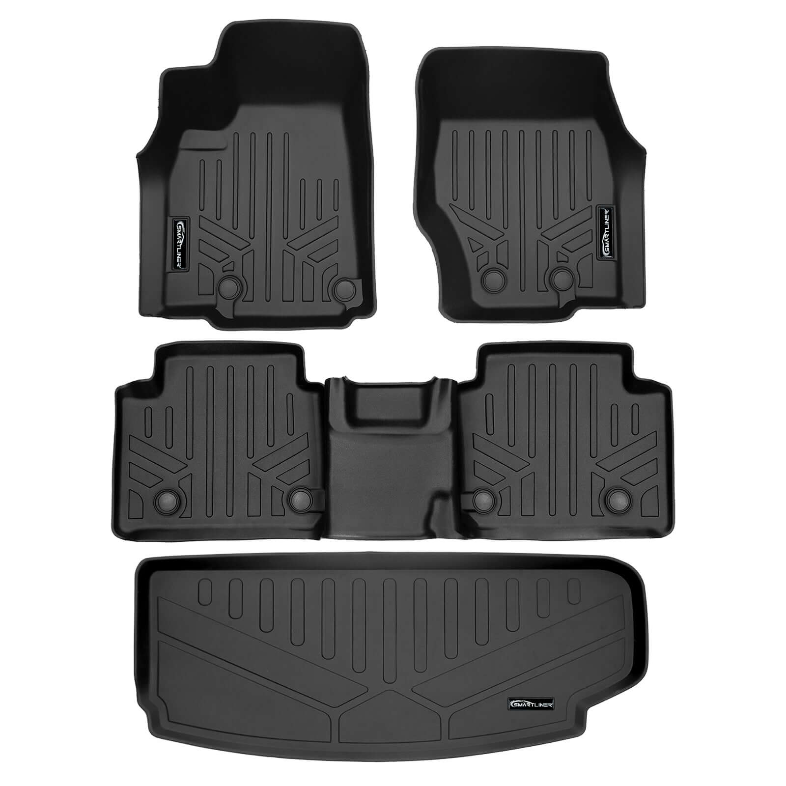 SMARTLINER Custom Fit Floor Liners For 2021-2025 Jeep Grand Cherokee L w/ 2nd Row Bench Seat
