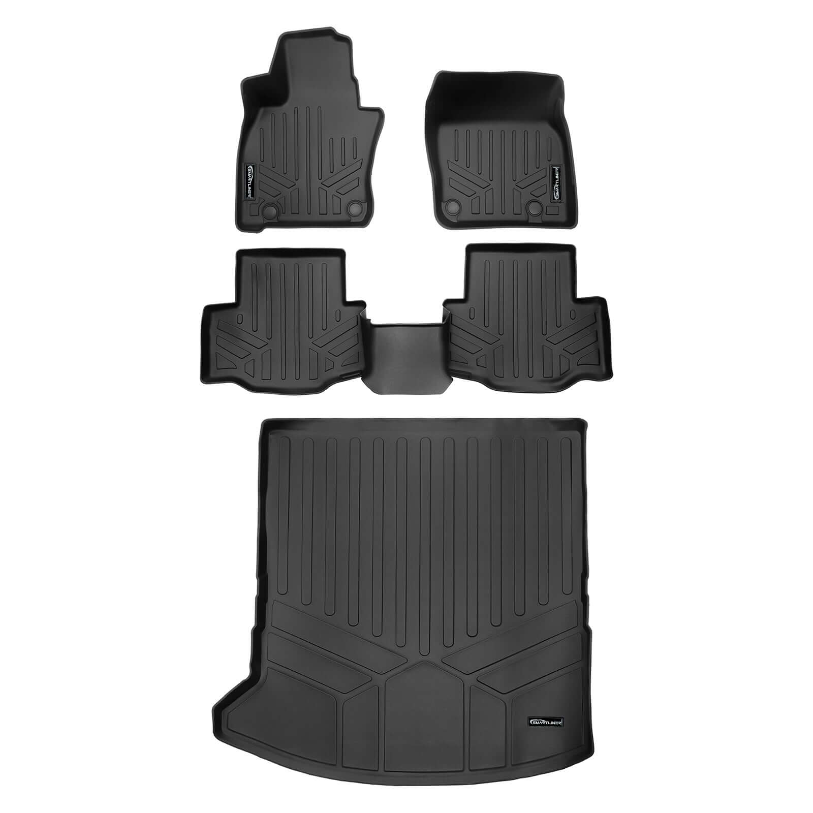 SMARTLINER Custom Fit Floor Liners For 2024-2025 Mazda CX-90 Plug-In Hybrid (Only Fits 2nd Row Bucket Seats With Center Console)