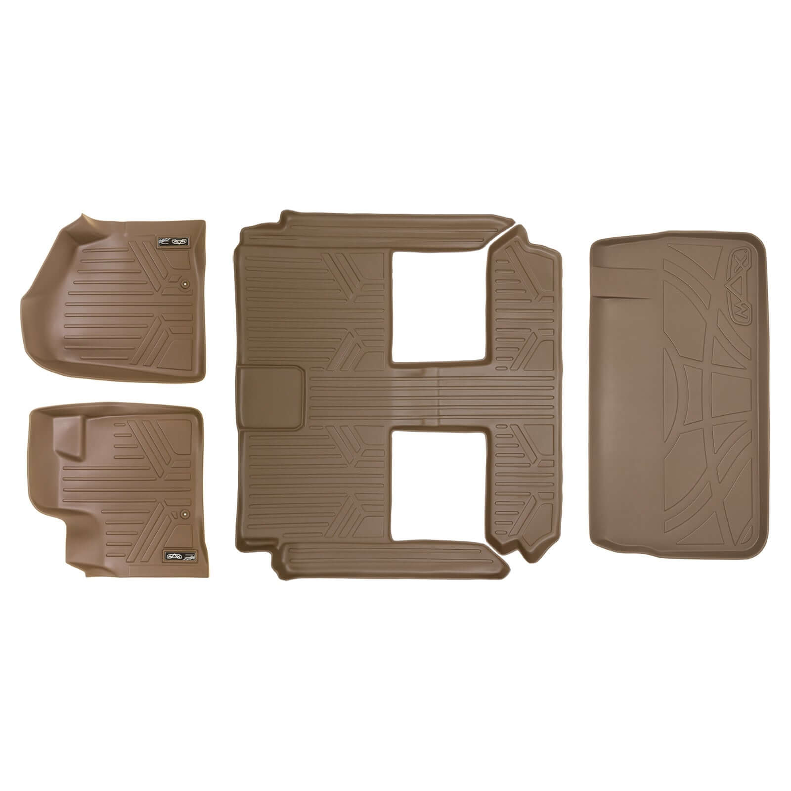 Smart Trim™ Floor Liners For 2013-2020 Dodge Grand Caravan (2nd Row Bucket) (1st Row Console)
