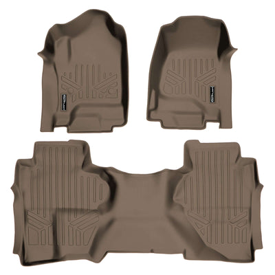 SMARTLINER Floor Liners for Double Cab 2014-2018 Silverado/Sierra 1500 - 2015-2021 2500/3500 HD