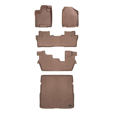 SMARTLINER Custom Fit Floor Liners For 2016-2022 Honda Pilot (8 Passenger Model)