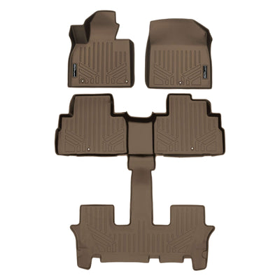 SMARTLINER Floor Liners for 2020-2025 Kia Telluride (2nd Row Bucket) with in between Coverage