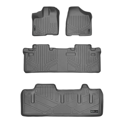 SMARTLINER Custom Fit Floor Liners For 2011-2012 Sienna (8 Passenger Model with Power Folding 3rd Row Seats)