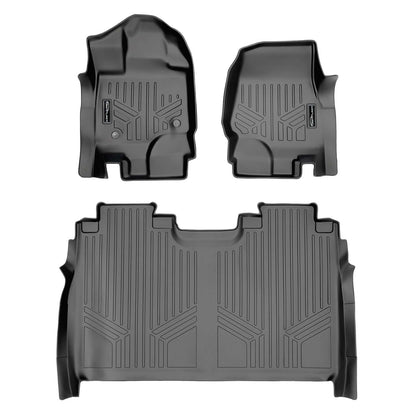 SmartCoverage™ Custom Fit Floor Liners For 2015-2025 Ford F-150 SuperCrew Cab with 1st Row Bucket Seats (Vinyl Flooring)
