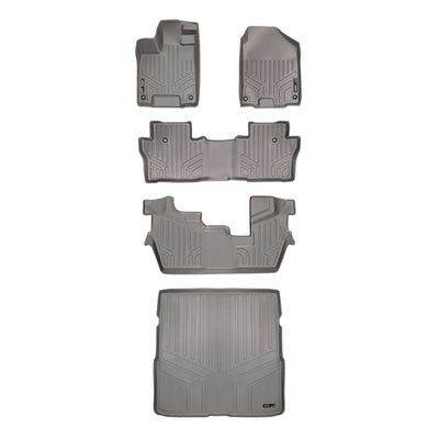 SMARTLINER Custom Fit Floor Liners For 2016-2022 Honda Pilot (8 Passenger Model)