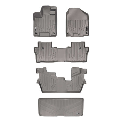 SMARTLINER Custom Fit Floor Liners For 2016-2022 Honda Pilot (8 Passenger Model)
