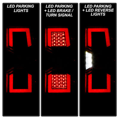 SPYDER xTune 07-13 Chevrolet Silverado 1500/3500 Full LED Tail Lights - Black (ALT-CH-CSIL07-FLED-BK) 9951480