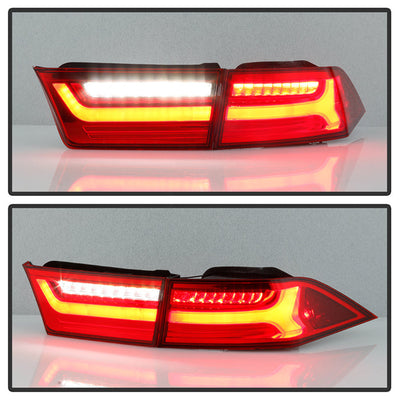 SPYDER xTune 06-08 Acura TSX Light Bar LED 4pcs Tail Lights - Red Clear (ALT-JH-ATSX06-LBLED-RC) 9047527