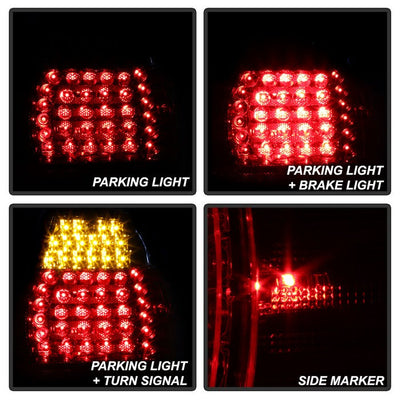 SPYDER xTune 02-05 BMW 3-Series E46 Sedan LED Tail Lights - Red Clear (ALT-JH-BE4602-4D-LED-RC) 9036835