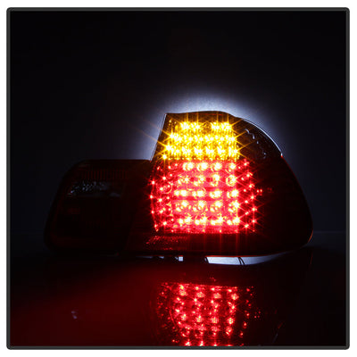 SPYDER xTune 02-05 BMW 3-Series E46 Sedan LED Tail Lights - Red Clear (ALT-JH-BE4602-4D-LED-RC) 9036835