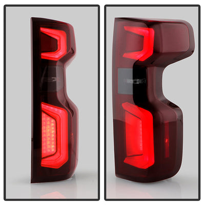 SPYDER 19-20 Chevy Silverado (For Factory Halogen Models) Light Bar LED Tail Light - Red Smoked 9050541