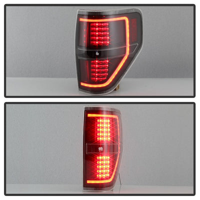 SPYDER xTune 09-14 Ford F-150 Light Bar LED Tail Lights - Black (ALT-JH-FF15009-LBLED-BK) 9042188