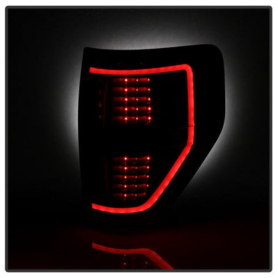 SPYDER xTune 09-14 Ford F-150 Light Bar LED Tail Lights - Black Smoke (ALT-JH-FF15009-LBLED-BSM) 9042195
