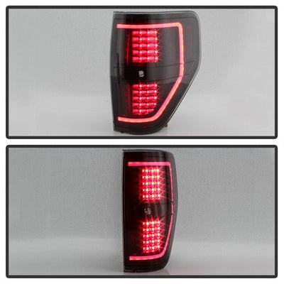 SPYDER xTune 09-14 Ford F-150 Light Bar LED Tail Lights - Black Smoke (ALT-JH-FF15009-LBLED-BSM) 9042195
