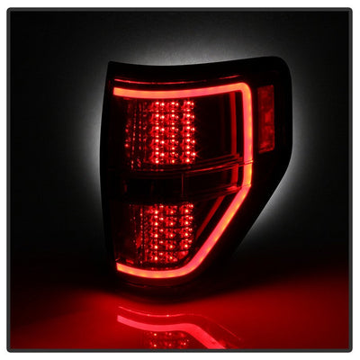 SPYDER xTune 09-14 Ford F-150 Light Bar LED Tail Lights - Red Clear (ALT-JH-FF15009-LBLED-RC) 9042201