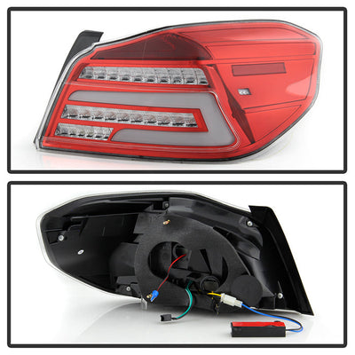 SPYDER 15-19 Subaru Impreza WRX/WRX STi Light Bar LED Tail Lights - Red Clear 9049101