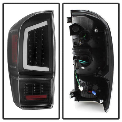 SPYDER xTune 16-18 Toyota Tacoma Light Bar LED Tail Lights - Black (ALT-JH-TTA16-LBLED-BK) 9041686