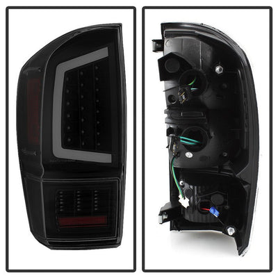 SPYDER xTune 16-18 Toyota Tacoma Light Bar LED Tail Lights - Black Smoked (ALT-JH-TTA16-LBLED-BSM) 9041693