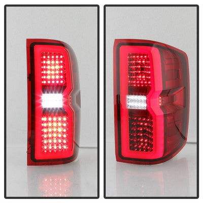 SPYDER xTune 14-16 Chevy Silverado 1500 Light Bar LED Tail Lights - Red Clear (ALT-ON-CS14-LBLED-RC) 9040313
