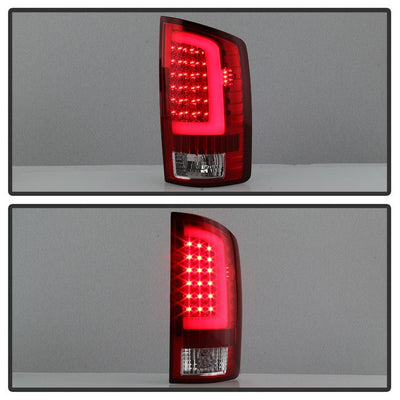 SPYDER xTune 02-06 Dodge Ram 1500 Light Bar LED Tail Light - Red Clear (ALT-ON-DRAM02V3-LBLED-RC) 9040276