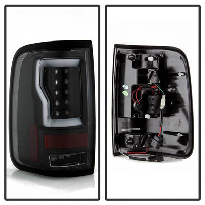 Spyder 04-08 Ford F-150 Projector Tail Lights - Light Bar DRL LED - Black ALT-YD-FF15004V2-LBLED-BK 5084170
