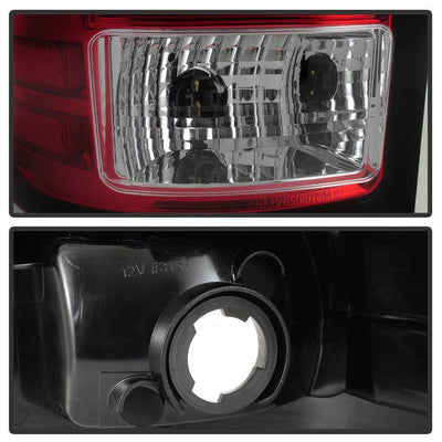 Spyder 07-13 GMC Sierra 1500 V2 Light Bar LED Tail Lights - Red Clear (ALT-YD-GS07V2-LBLED-RC) 5084767