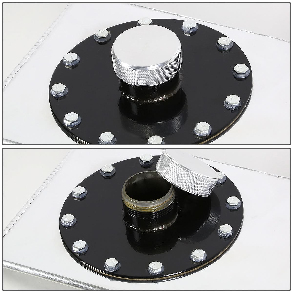 15 Gallon Aluminum Fuel Cell Gas Tank with Level Sender - Polished