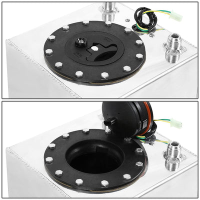 2.5 Gallon Aluminum Fuel Cell Gas Tank with Level Sender - Polished