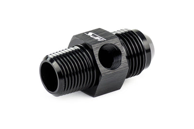 HPS Performance Products AN Male to NPT Male Adapter with 1/8" NPT Female Port, Aluminum, Black